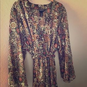 Lane Bryant 22/24 Gold thread flowy blouse